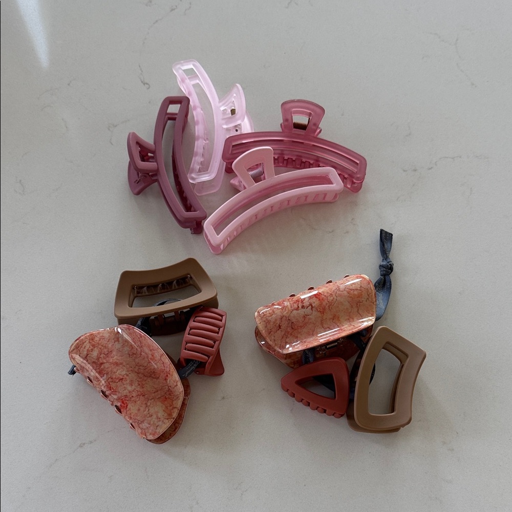 Universal Thread sets of Pink and Brown Hair Clips (3 sets included) NEW ✨